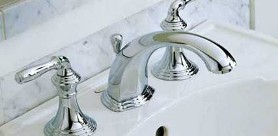 Chrome bathroom faucet